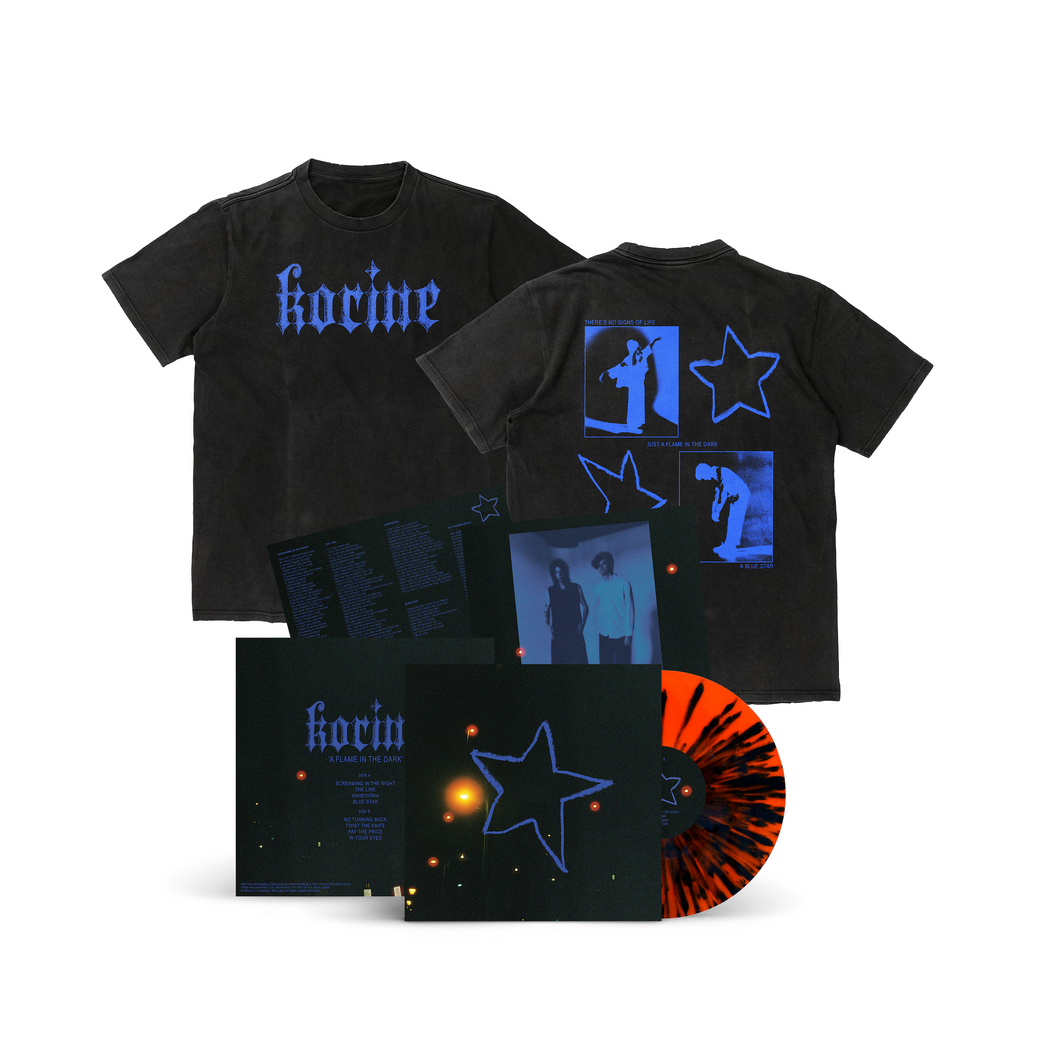 **PRE ORDER** Korine - A Flame In The Dark Transparent Orange / Black Splatter 12