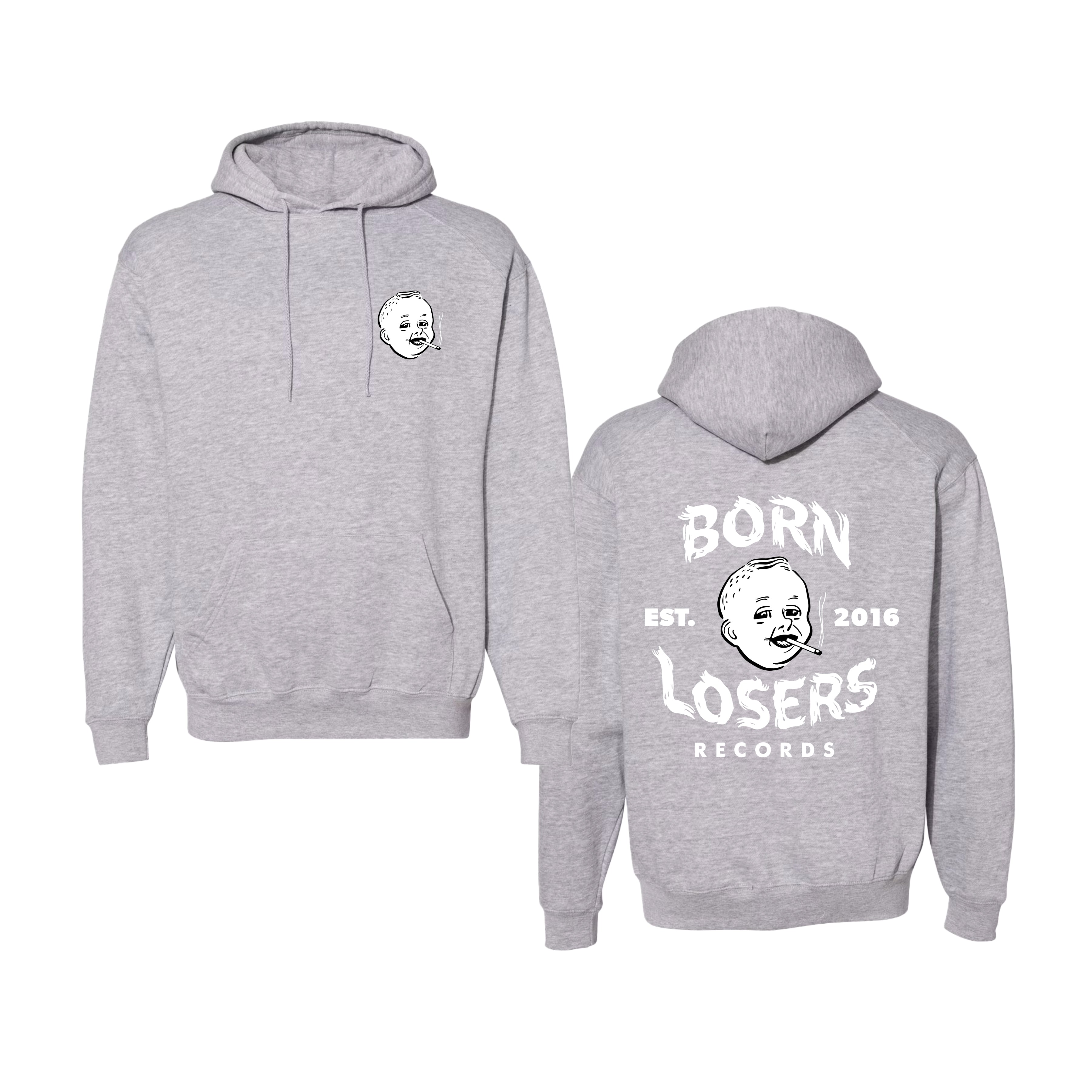 BLR Label Hoodie Grey