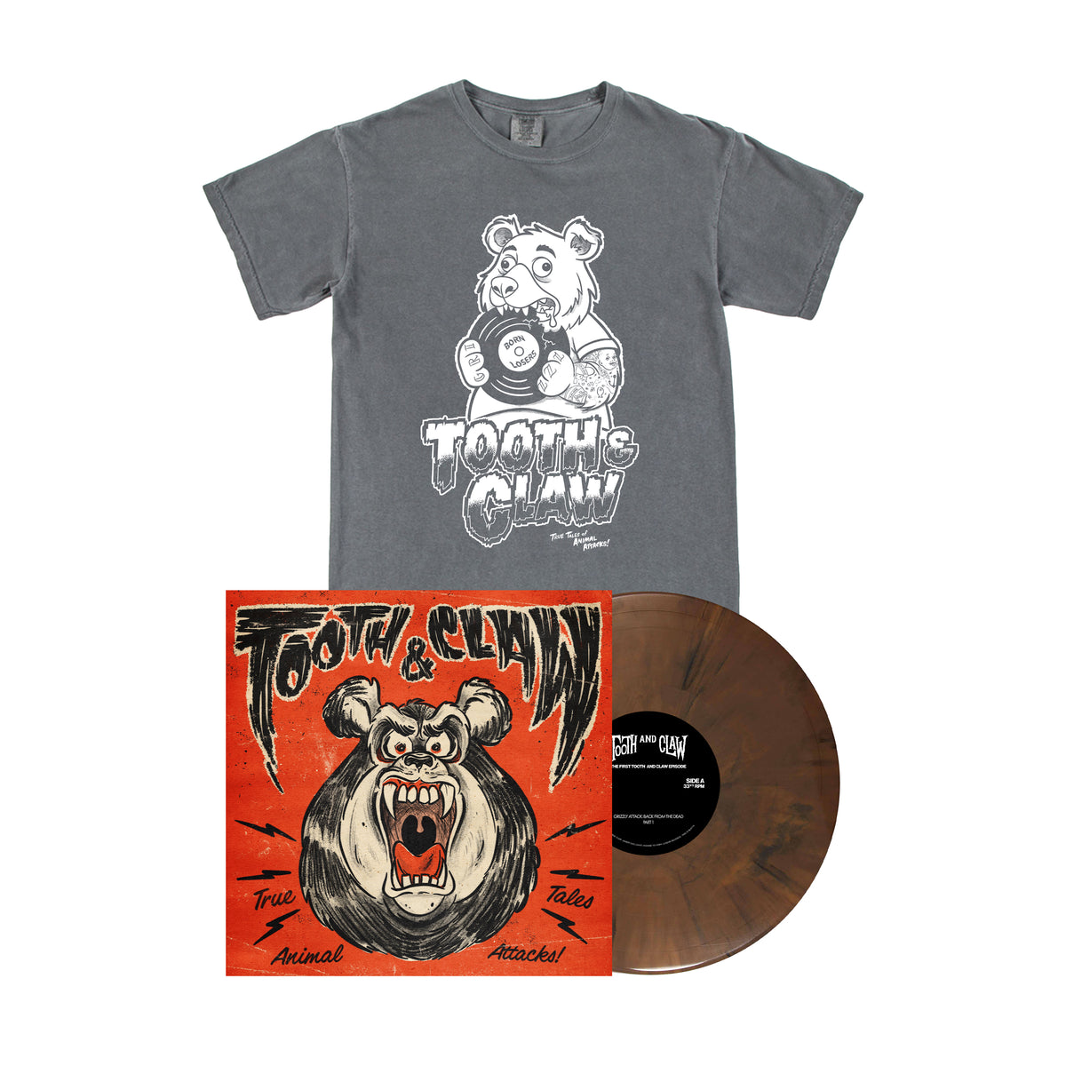 **PRE ORDER** TOOTH AND CLAW PODCAST VINYL / T SHIRT BUNDLE