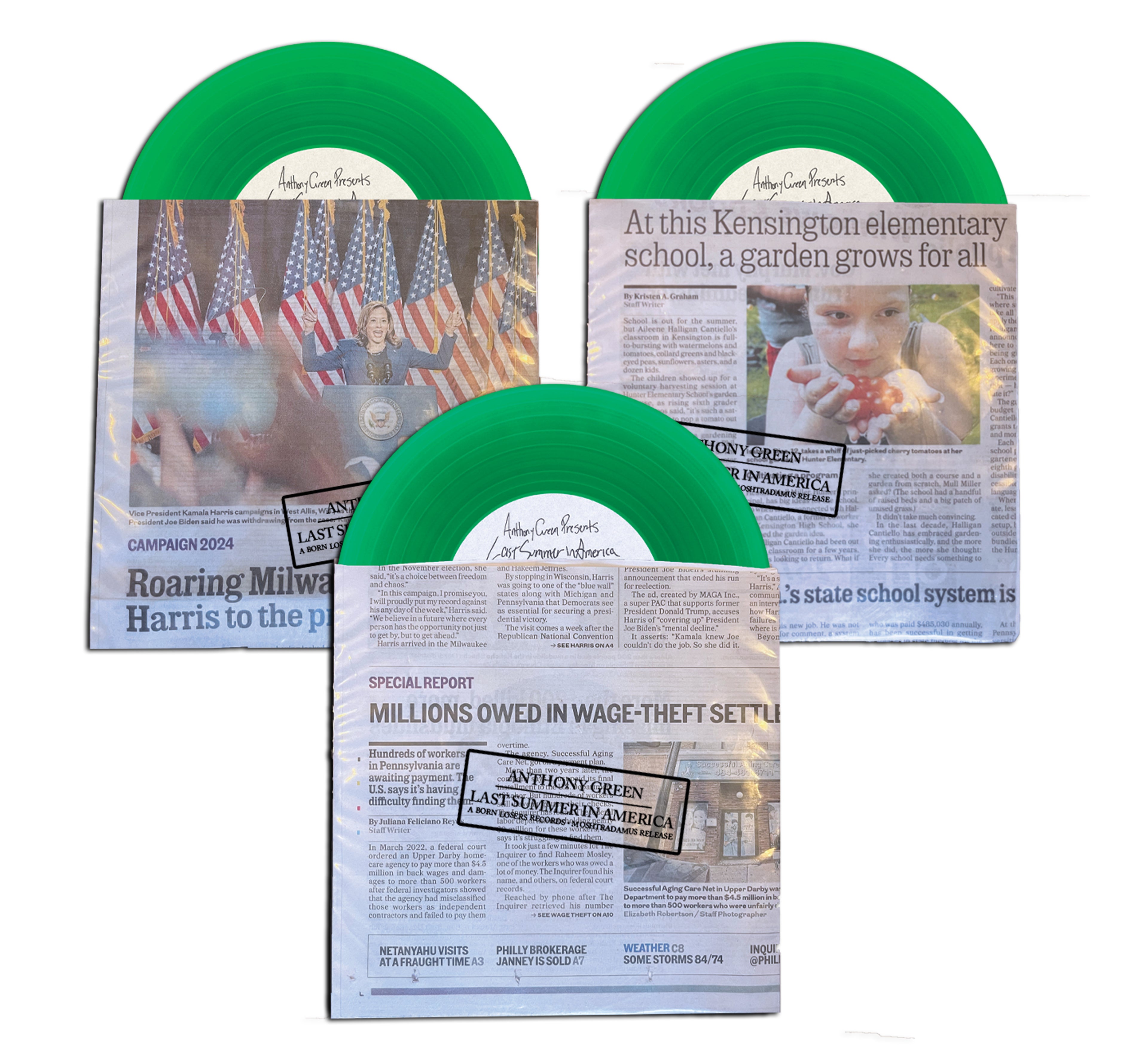 Anthony Green - Last Summer In America Clear Green 7" Vinyl