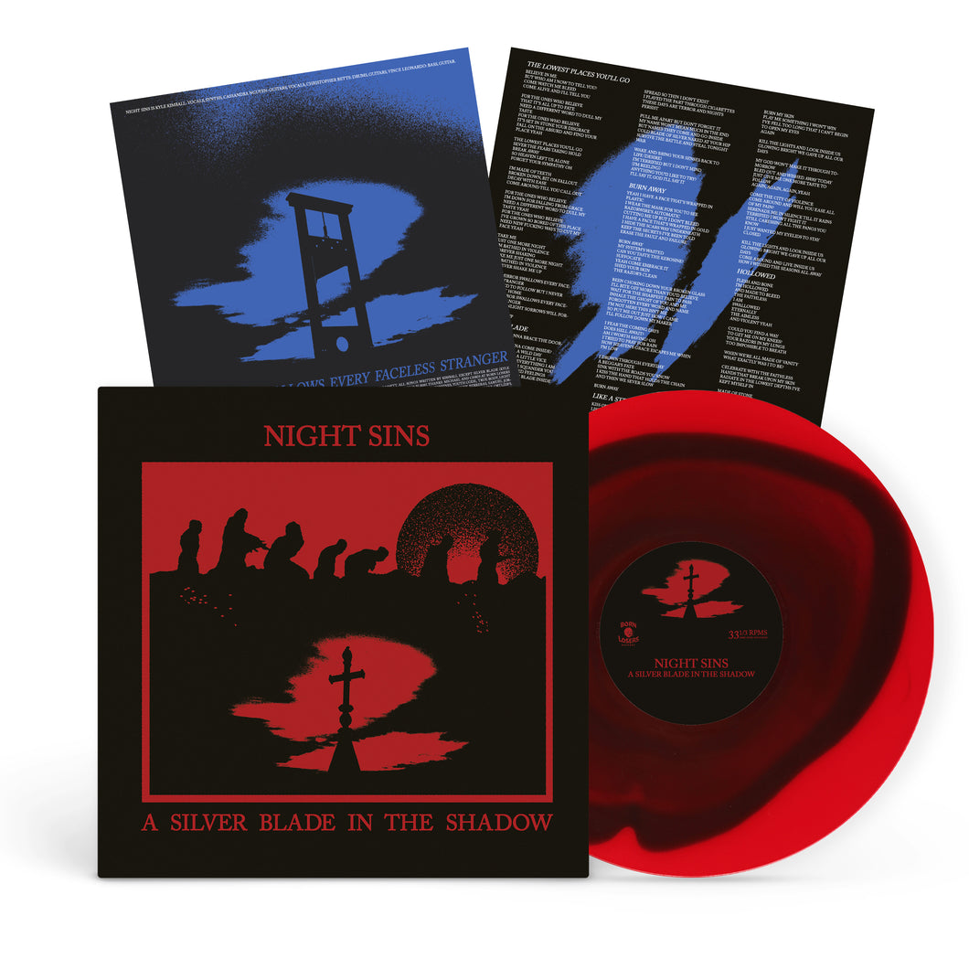 Night Sins - A Silver Blade In The Shadow Clear Red w/ Deep Purple Blob Vinyl