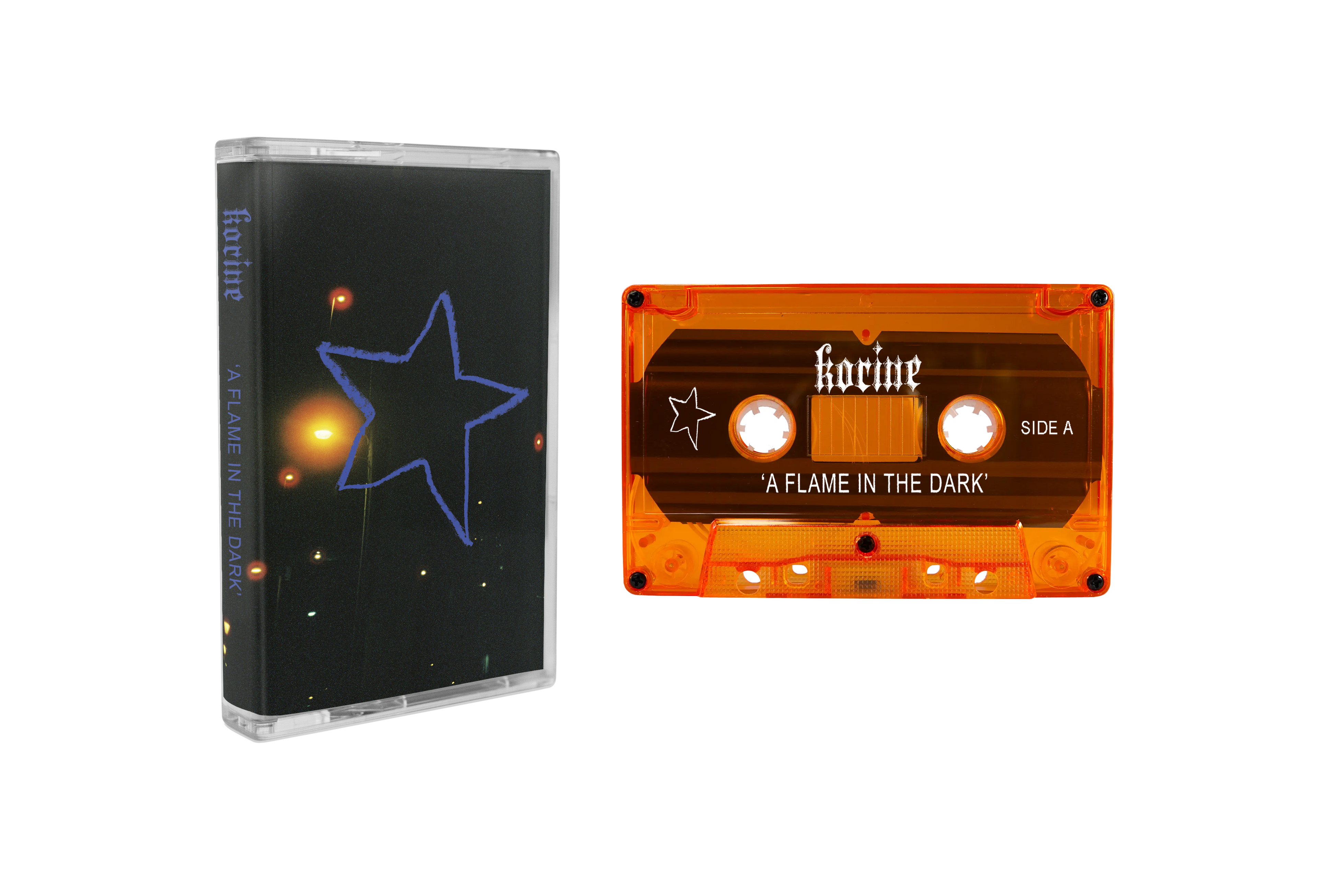 Korine - A Flame In The Dark Transparent Orange Cassette Tape