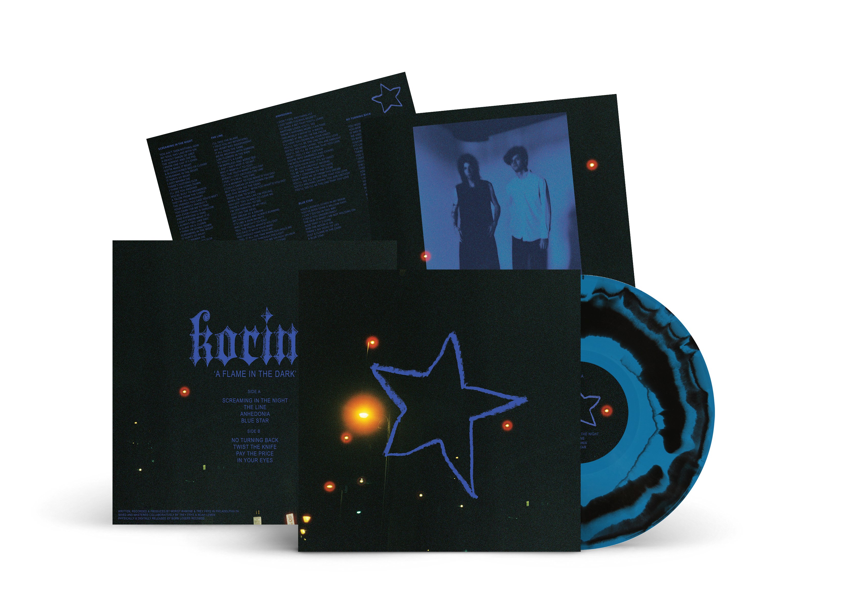 Korine - A Flame In The Dark Black / Blue Swirl