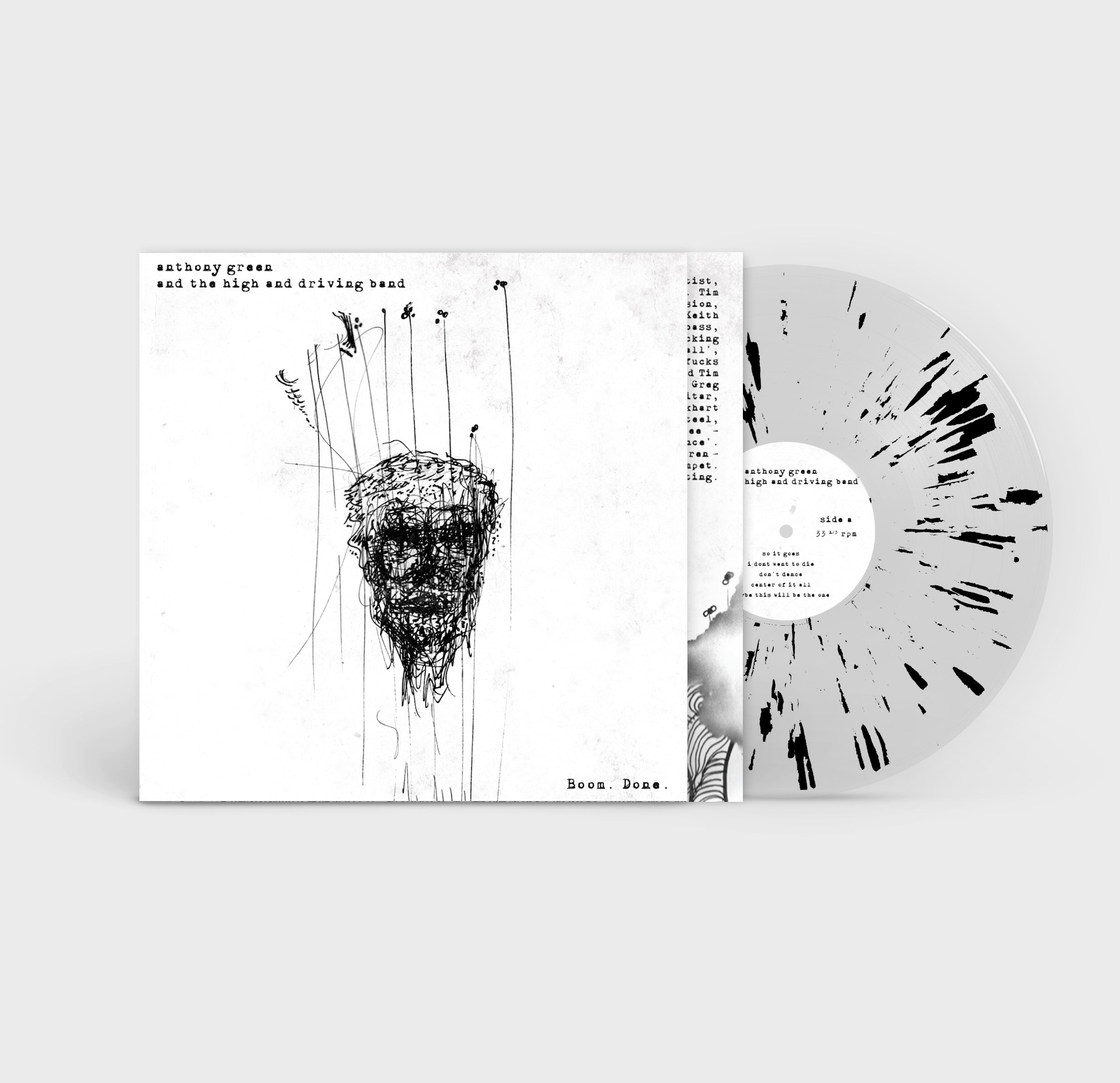 Anthony Green - Boom. Done. Hazy Clear w Black Splatter Vinyl